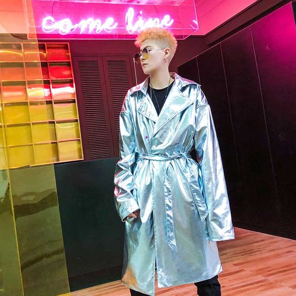 personality gold and silver bright color dance performance clothing men's trend hip-hop fashion buttonless belt trench coat men, Tan;black
personality gold and silver bright color dance performance clothing men's trend hip-hop fashion buttonless belt trench coat men, Tan;black