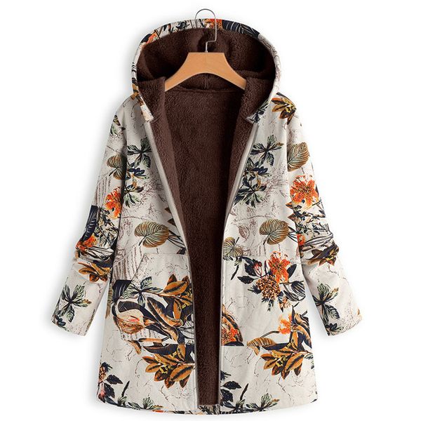women's jacket plush coat warm winter jacket floral print garments pockets with hood vintage oversized coats plus size, Black
women's jacket plush coat warm winter jacket floral print garments pockets with hood vintage oversized coats plus size, Black