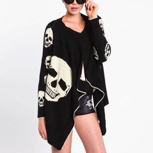 knitted sweater cardigan coat women plus size autumn halloween skull print irregular open front cardigan sueter mujer 2019
knitted sweater cardigan coat women plus size autumn halloween skull print irregular open front cardigan sueter mujer 2019