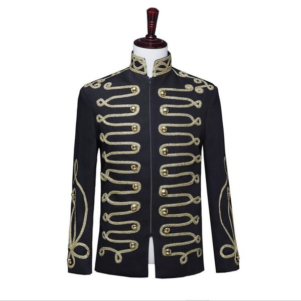 men's military uniform nightclub dj inlaid metal chain blazer 2020 slim fit men suit jacket stage singer costume suit nightclub w854, White;black
men's military uniform nightclub dj inlaid metal chain blazer 2020 slim fit men suit jacket stage singer costume suit nightclub w854, White;black