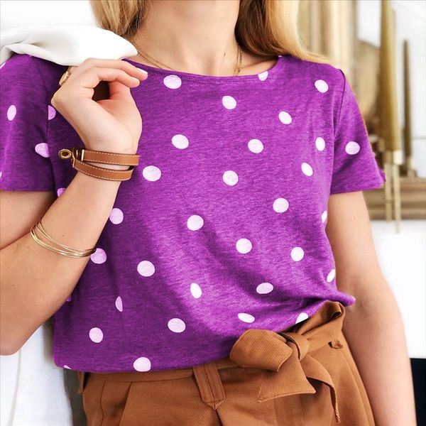polka dot casual short-sleeved t-shirt polka dot casual short-sleeved t-shirt, White
polka dot casual short-sleeved t-shirt polka dot casual short-sleeved t-shirt, White