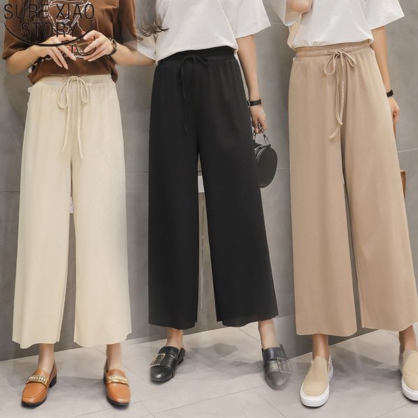 women's pants & capris wide leg ankle length 2021 women knitted summer thin loose casual elastic waist plus size trousers 9757, Black;white
women's pants & capris wide leg ankle length 2021 women knitted summer thin loose casual elastic waist plus size trousers 9757, Black;white