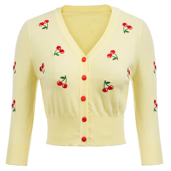 sweater women autumn cherries embroidery ladies casual /4 sleeve v-neck cropped knitting coat knitwear soft jumper, Black;brown
sweater women autumn cherries embroidery ladies casual /4 sleeve v-neck cropped knitting coat knitwear soft jumper, Black;brown