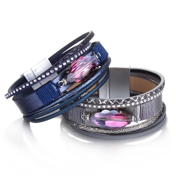 aensoa simple big purple crystal pu leather bracelets for women girl fashion 2019 gem magnet buckle multilayer wrap wide bangles, Golden;silver
aensoa simple big purple crystal pu leather bracelets for women girl fashion 2019 gem magnet buckle multilayer wrap wide bangles, Golden;silver