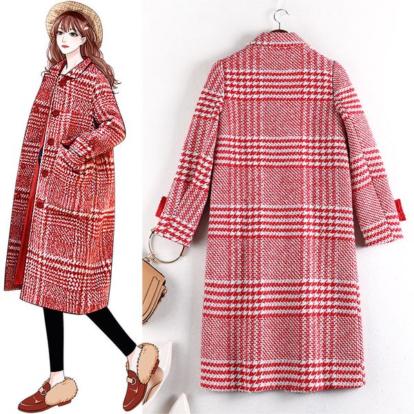 women's wool & blends winter red cashmere outwear plus size 2021 loose temperament abrigos mujer invierno lapel elegant woolen coat wom, Black
women's wool & blends winter red cashmere outwear plus size 2021 loose temperament abrigos mujer invierno lapel elegant woolen coat wom, Black