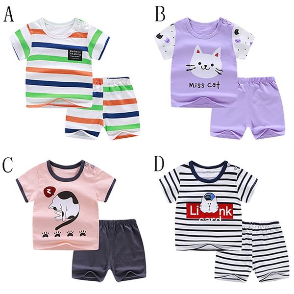 2pcs summer baby boys girls short sleeve striped cartoon print t-shirt+shorts toddler casual outfits clothes sets 2019 new, White
2pcs summer baby boys girls short sleeve striped cartoon print t-shirt+shorts toddler casual outfits clothes sets 2019 new, White