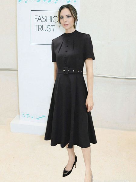 luxury women a-line dress short sleeve dresses with belt, White;black
luxury women a-line dress short sleeve dresses with belt, White;black