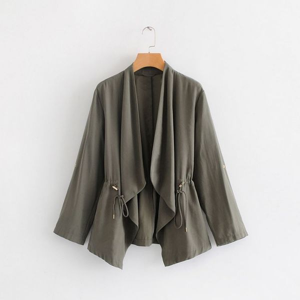 trench coat jacket cardigan autumn new western style mid-length loose-fit versatile solid color short straight type, Tan;black
trench coat jacket cardigan autumn new western style mid-length loose-fit versatile solid color short straight type, Tan;black