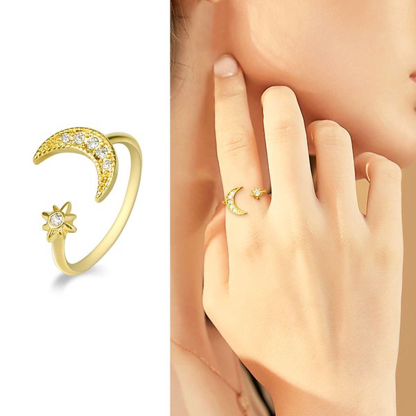 new net simple moon stars opening rings for women 925 sterling silver jewelry trend personality party gift anillos sar54
new net simple moon stars opening rings for women 925 sterling silver jewelry trend personality party gift anillos sar54