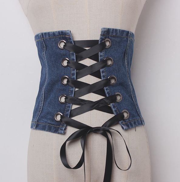 women's runway fashion vintage bandage denim cummerbunds female dress coat corsets waistband belts decoration wide belt r1163, Black;brown
women's runway fashion vintage bandage denim cummerbunds female dress coat corsets waistband belts decoration wide belt r1163, Black;brown