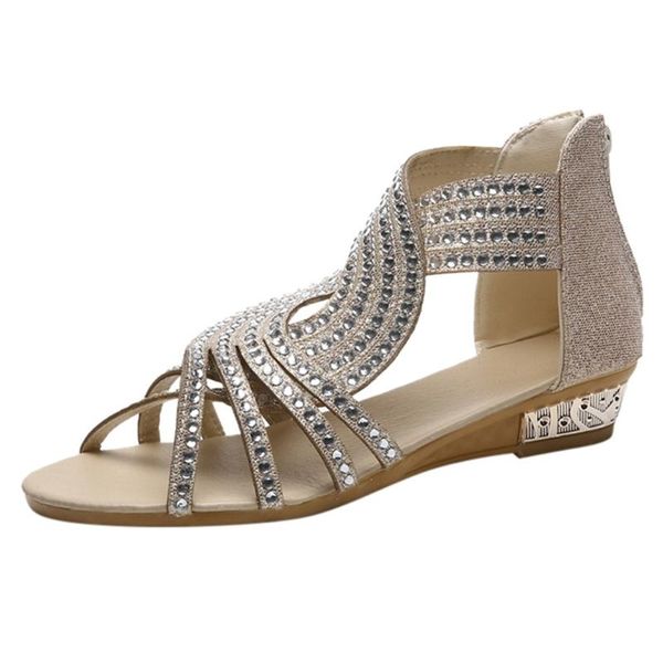 sagace summer women wedges open toe breathable sandals zipper casual rhinestones shoes platform sandals wedges shoes for women, Black
sagace summer women wedges open toe breathable sandals zipper casual rhinestones shoes platform sandals wedges shoes for women, Black