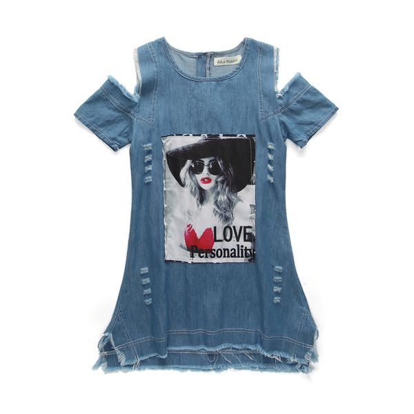 retail girls hole denim off-the-shoulder letter and character printed dress baby girls casual skirts kids designer fashion boutique clothes, Red;yellow
retail girls hole denim off-the-shoulder letter and character printed dress baby girls casual skirts kids designer fashion boutique clothes, Red;yellow