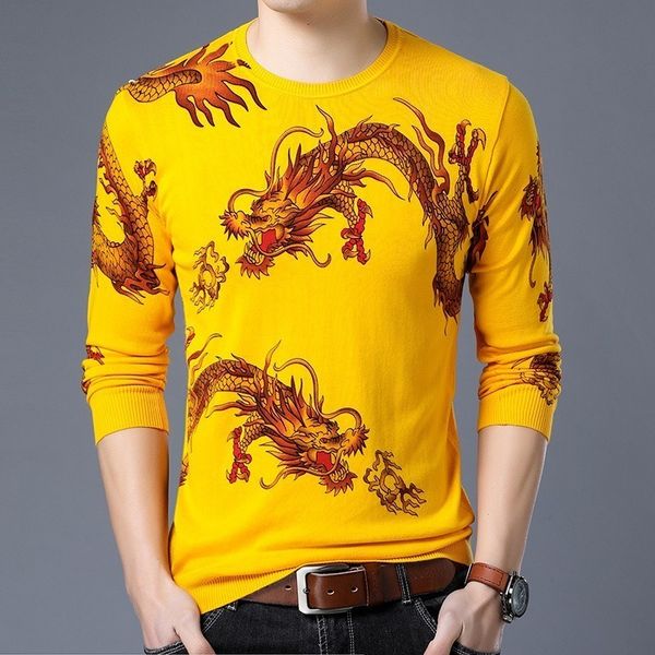 2019 spring new dragon print sweater erkek kazak yellow black sweater men pullover slim fit pull homme chompas hombre clothes, White;black
2019 spring new dragon print sweater erkek kazak yellow black sweater men pullover slim fit pull homme chompas hombre clothes, White;black