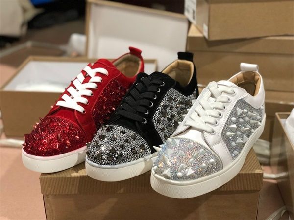luxury designer seavaste 2 orlato red bottom shoes low-spikes strass sneaker fashion men womens party wedding flat trainers us12.5 t05, Black
luxury designer seavaste 2 orlato red bottom shoes low-spikes strass sneaker fashion men womens party wedding flat trainers us12.5 t05, Black