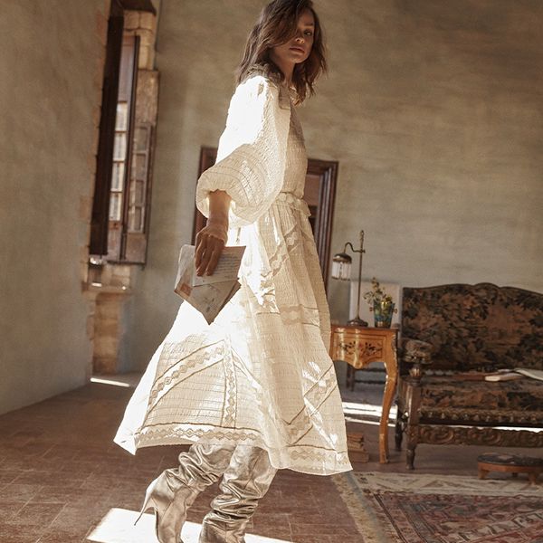 новые рукава принять талии большого тяжелый шнурок шить платье женщин, Black;gray 
новые рукава принять талии большого тяжелый шнурок шить платье женщин, Black;gray