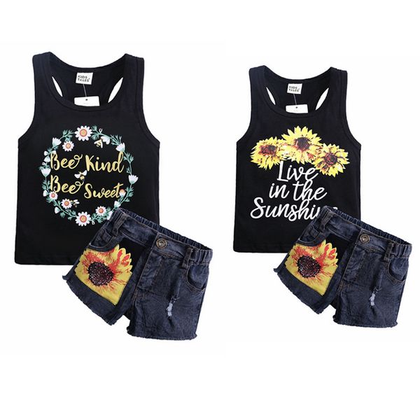 sunflower girl clothes set flower girls vest denim shorts 2pcs sets boutique toddler girl outfits summer kids clothing 2 designs dw4171, White
sunflower girl clothes set flower girls vest denim shorts 2pcs sets boutique toddler girl outfits summer kids clothing 2 designs dw4171, White