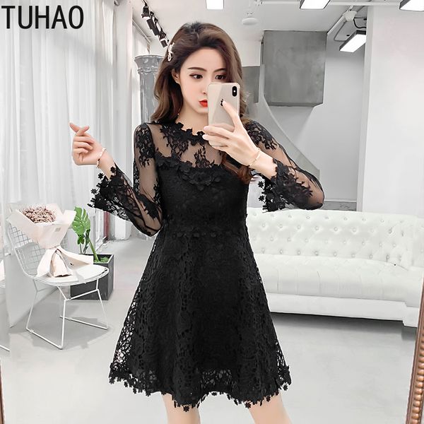 tuhao 2019 spring empire solid black pink mesh hollow out elegant party dress for woman women's dresses nightclub ja376, Black;gray
tuhao 2019 spring empire solid black pink mesh hollow out elegant party dress for woman women's dresses nightclub ja376, Black;gray