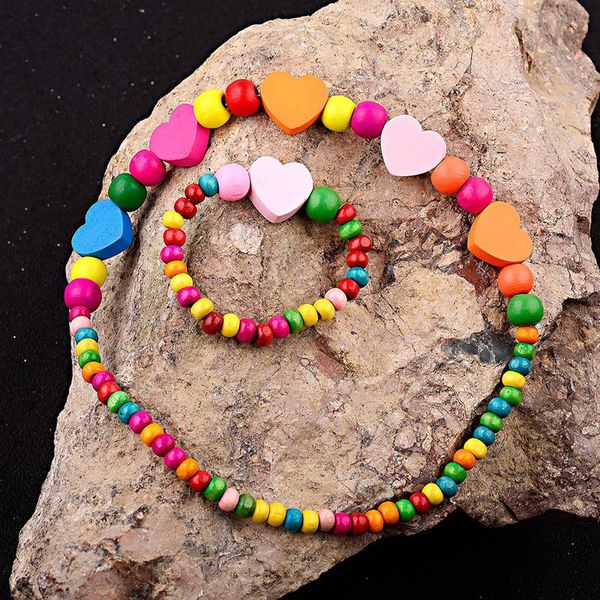 1set lovely girl's wooden necklaces lovely colorful heart shape beads necklace&bracelet jewellery set birthday gift cs26, Silver
1set lovely girl's wooden necklaces lovely colorful heart shape beads necklace&bracelet jewellery set birthday gift cs26, Silver