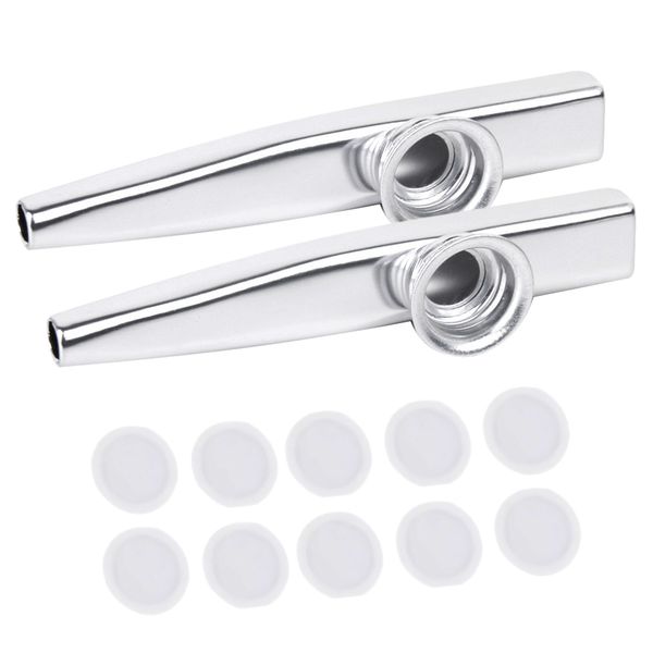 2 pieces silver metal kazoo with 10 diaphragms mouth flute harmonica kids party musical instrument toys
2 pieces silver metal kazoo with 10 diaphragms mouth flute harmonica kids party musical instrument toys