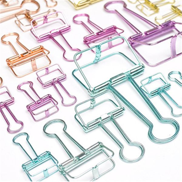 Binder Clips - 3 Sizes Large Medium Small, Colorful Metal Wire Binder Clip Paper Clamps Foldback Clips For Office Schools Kitchen Home Usage
