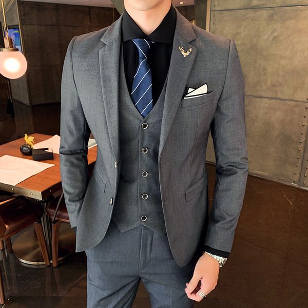 men's suit three-piece suit gentleman england solid color two-button three-piece men korean slim, White;black
men's suit three-piece suit gentleman england solid color two-button three-piece men korean slim, White;black