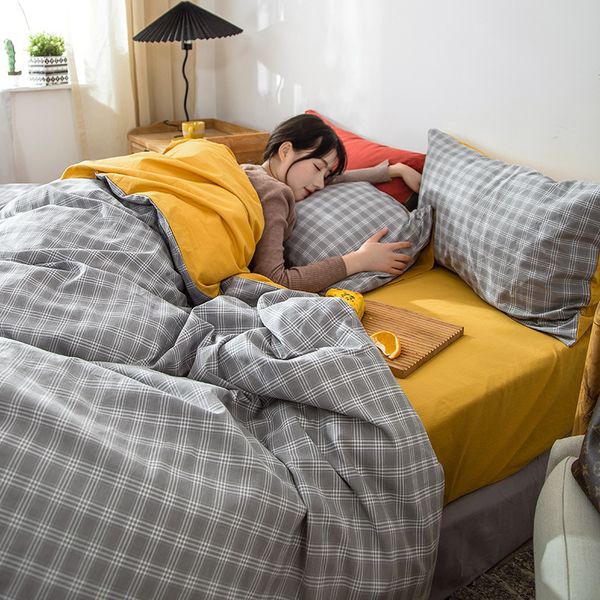 bedding sets japanese-style washed cotton four-piece set simple double fight solid color bed sheet quilt cover
bedding sets japanese-style washed cotton four-piece set simple double fight solid color bed sheet quilt cover