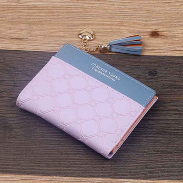 short womens purse zipper tassel simple wild women coin purse stitching fashion female wallet, Red;black
short womens purse zipper tassel simple wild women coin purse stitching fashion female wallet, Red;black