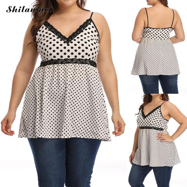 plus size polka dot camisole women spaghetti strap casual loose female deep v-neck lace patchwork camis for women 3xl 4xl, White
plus size polka dot camisole women spaghetti strap casual loose female deep v-neck lace patchwork camis for women 3xl 4xl, White
