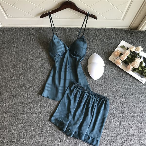 summer new ice silk thin section women pajamas with chest pad v-neck spaghetti strap shorts twinset sleepwear, Black;red
summer new ice silk thin section women pajamas with chest pad v-neck spaghetti strap shorts twinset sleepwear, Black;red