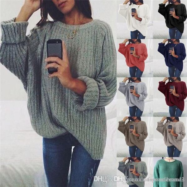 designer womens fashion solid color sweater crew neck pullover long sleeve famale clothing autumn winter sweaters, White;black
designer womens fashion solid color sweater crew neck pullover long sleeve famale clothing autumn winter sweaters, White;black