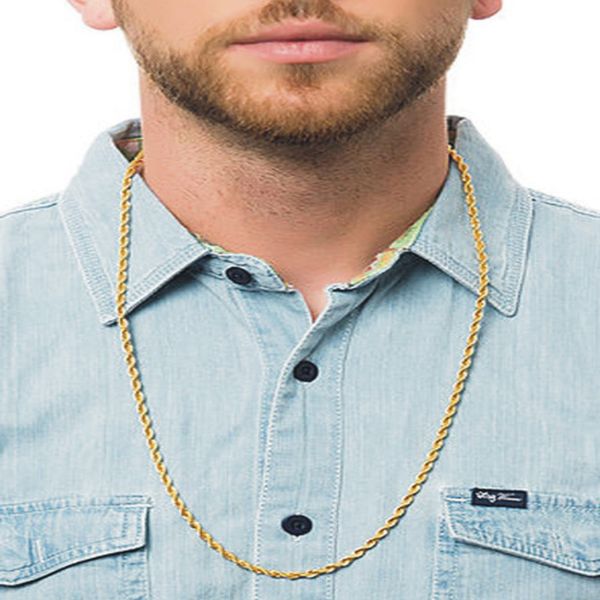 fashion men gold long chain necklace twisted stainless steel thick chain necklace jewelry, Silver
fashion men gold long chain necklace twisted stainless steel thick chain necklace jewelry, Silver