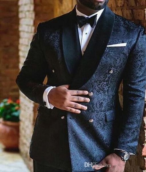 new navy blue embroidery wedding mens suits double breasted custom slim fit groom tuxedos shawl lapel two piece jacket pants male blazer 724, Black;gray
new navy blue embroidery wedding mens suits double breasted custom slim fit groom tuxedos shawl lapel two piece jacket pants male blazer 724, Black;gray