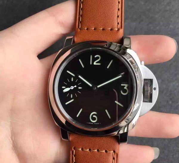 new 44mm men's black face brown strap super 111 mechanical hand-winding movement fashion mens men's sport wristwatches, Slivery;brown
new 44mm men's black face brown strap super 111 mechanical hand-winding movement fashion mens men's sport wristwatches, Slivery;brown