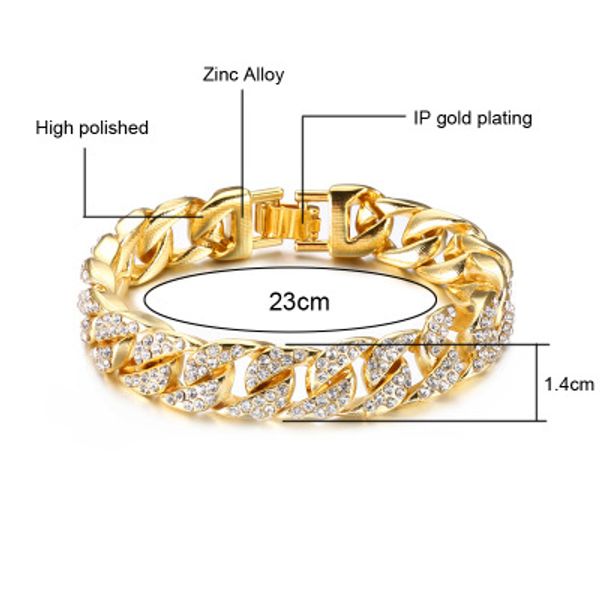 18k gold cuban chain braclets для мужчин хип-хоп 14 мм 23см со льдом из хрусталя miami браслет хип-хоп король старинные ювелирные изделия па, Black
18k gold cuban chain braclets для мужчин хип-хоп 14 мм 23см со льдом из хрусталя miami браслет хип-хоп король старинные ювелирные изделия па, Black