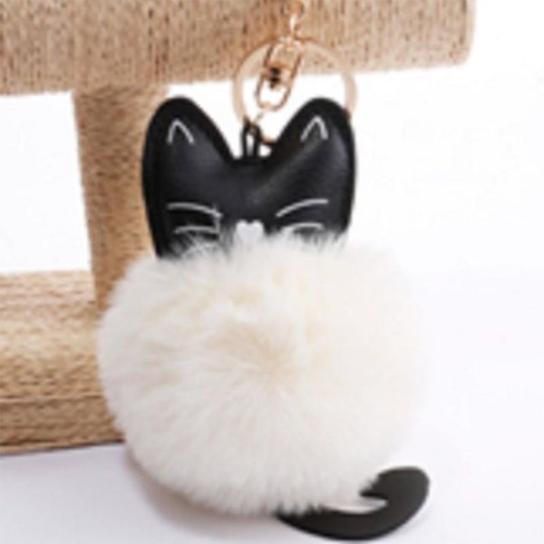 kitty hair ball keychain keychain key holder bell key chain keyring charm bag, Silver
kitty hair ball keychain keychain key holder bell key chain keyring charm bag, Silver