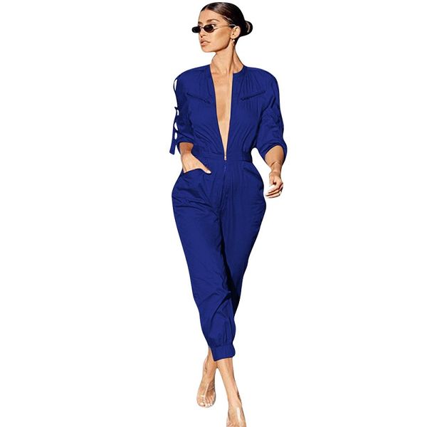 brief style solid color jumpsuits lady stand collar ankle-length rompers autumn brief fashion jumpsuits mf8239, Black;white
brief style solid color jumpsuits lady stand collar ankle-length rompers autumn brief fashion jumpsuits mf8239, Black;white