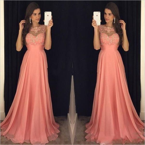 plus size coral pink a line bridesmaid dresses chiffon jewel neck lace appliques beaded floor length maid of honor bridal party gowns, White;pink
plus size coral pink a line bridesmaid dresses chiffon jewel neck lace appliques beaded floor length maid of honor bridal party gowns, White;pink