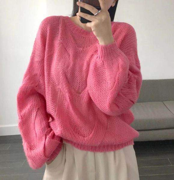 alice w flower home lazy hollow-out mohair knit sweater sets female loose lantern sleeve blouse, White;black
alice w flower home lazy hollow-out mohair knit sweater sets female loose lantern sleeve blouse, White;black