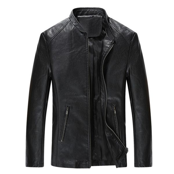 2018new winter men's leather jacket coat classic leather motorcycle jacket leisure clothing plus velvet stand collar, Black
2018new winter men's leather jacket coat classic leather motorcycle jacket leisure clothing plus velvet stand collar, Black