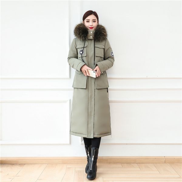 long down jacket winter down coat women parka hooded real raccoon fur collar ladies quilted coat thick warm outerwear high quality, Black
long down jacket winter down coat women parka hooded real raccoon fur collar ladies quilted coat thick warm outerwear high quality, Black