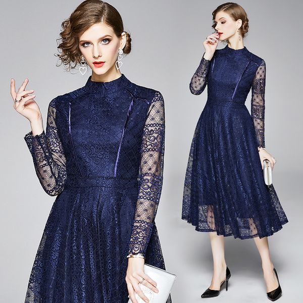 luxury blue lace mini dress women fashion party prom long sleeve turtleneck knee-length ladies dress elegant slim office designer dresses, Black;pink
luxury blue lace mini dress women fashion party prom long sleeve turtleneck knee-length ladies dress elegant slim office designer dresses, Black;pink