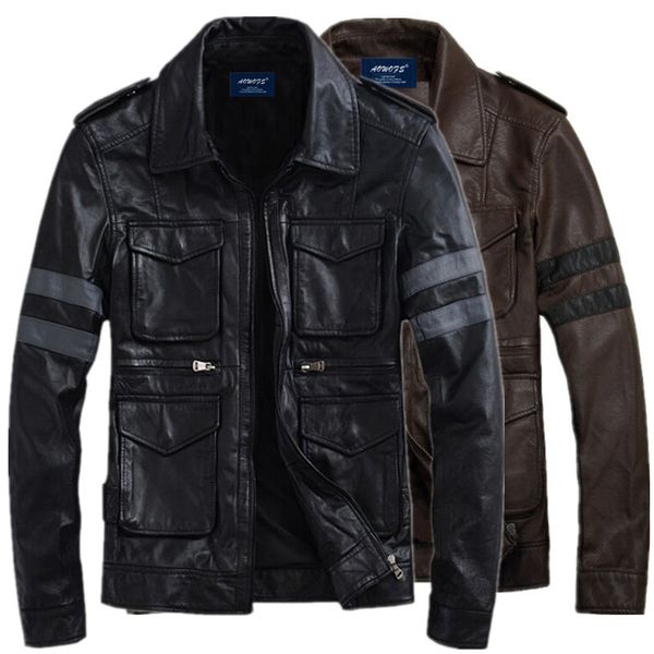 new arrival brand motorcycle leather jacket men's fashion leather jackets masculina mens coats, Black
new arrival brand motorcycle leather jacket men's fashion leather jackets masculina mens coats, Black