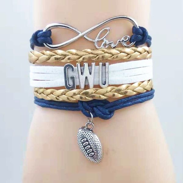 infinity love gwu football team bracelet blue white gold color friendship bracelets, Golden;silver
infinity love gwu football team bracelet blue white gold color friendship bracelets, Golden;silver