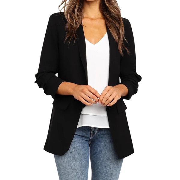 women solid loose blazer cardigan long sleeve jacket women blazers and jackets ladies casual business suit outwear 2019 #w, White;black
women solid loose blazer cardigan long sleeve jacket women blazers and jackets ladies casual business suit outwear 2019 #w, White;black