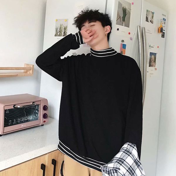 spring and autumn high collar with stripes ins hoodie men and women loose-fit popular brand couple clothes bf hiphop hiphop, Black
spring and autumn high collar with stripes ins hoodie men and women loose-fit popular brand couple clothes bf hiphop hiphop, Black