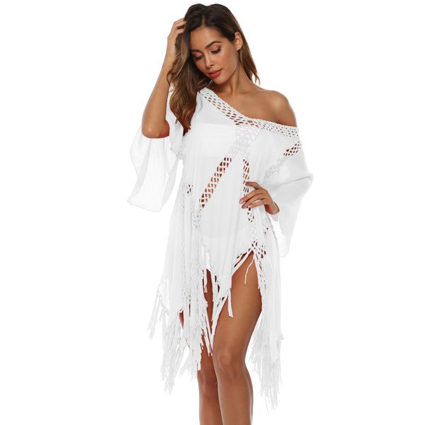 irregular hand hook stitching tassel flared sleeves deep v hollow beach dress bikini blouse a2420, Black;gray
irregular hand hook stitching tassel flared sleeves deep v hollow beach dress bikini blouse a2420, Black;gray