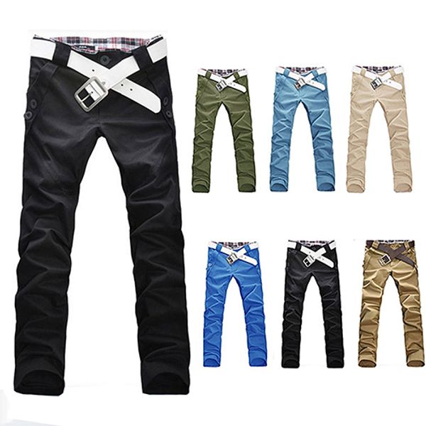 men's stylish korean style trousers casual straight slim fit long pants jeans, Black
men's stylish korean style trousers casual straight slim fit long pants jeans, Black