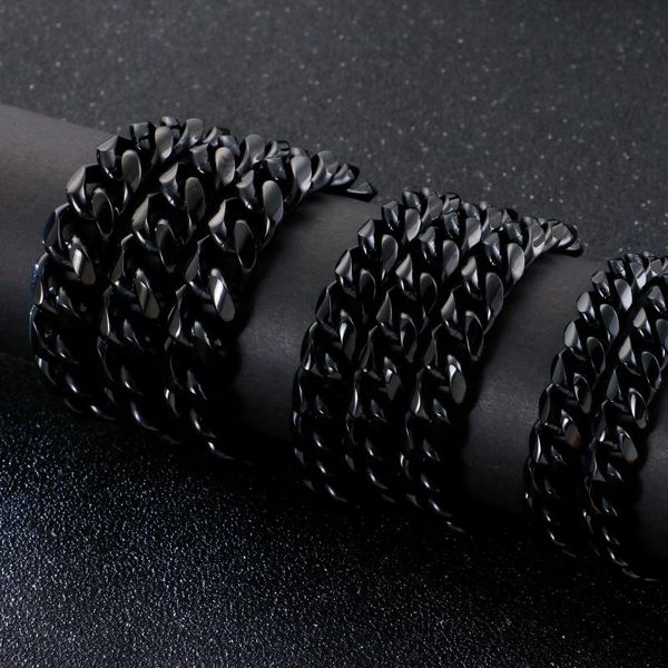 9/10/13mm width punk stainless steel cuban chain black waterproof men's and women's necklace jewelry, Silver
9/10/13mm width punk stainless steel cuban chain black waterproof men's and women's necklace jewelry, Silver