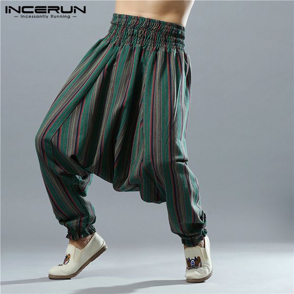 incerun 2019 striped men harem pants drop crotch cotton elastic waist cross-pants men nepal hip-hop joggers loose trousers, Black
incerun 2019 striped men harem pants drop crotch cotton elastic waist cross-pants men nepal hip-hop joggers loose trousers, Black