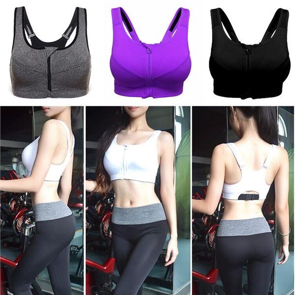 sports bra fitness zipper camisole 4 color proof sport yoga shirt running push up vest yoga bra, White;black
sports bra fitness zipper camisole 4 color proof sport yoga shirt running push up vest yoga bra, White;black